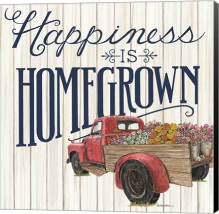 Framed Happiness is Homegrown Print