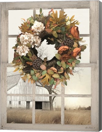 Framed Fall Window View I Print