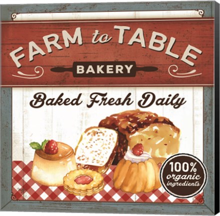 Framed Farm to Table Bakery Print