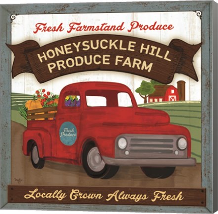 Framed Honeysuckle Hill Produce Farm Print