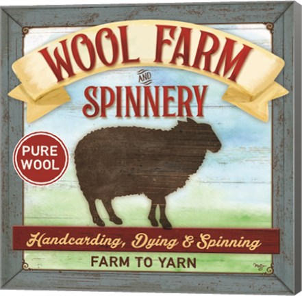 Framed Wool Farm Spinnery Print