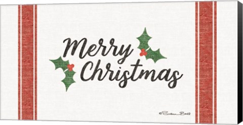 Framed Merry Christmas Grain Sack Print