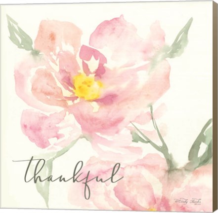 Framed Floral Thankful Print