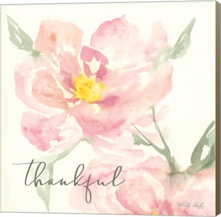 Framed Floral Thankful Print