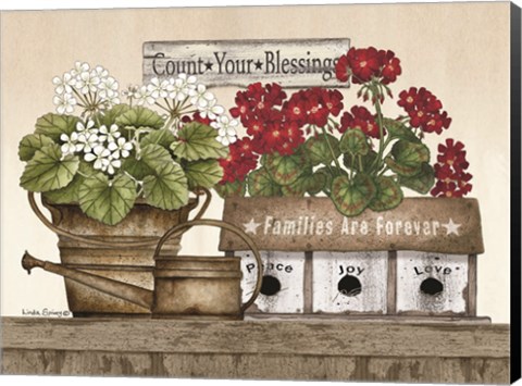 Framed Count Your Blessings Geraniums Print