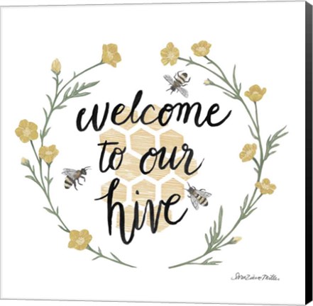 Framed Happy to Bee Home III Welcome Print