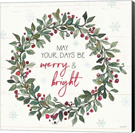 Framed Holiday on the Farm IX Merry and Bright Print