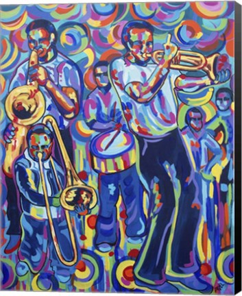 Framed New Orleans Street Jazz Music Print
