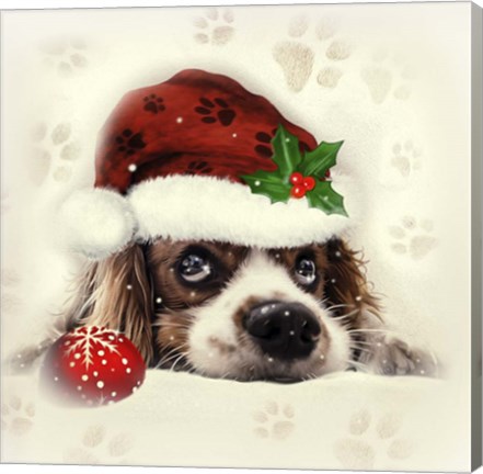 Framed Christmas Puppy Print