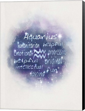 Framed Starlight Astology Aquarius Print