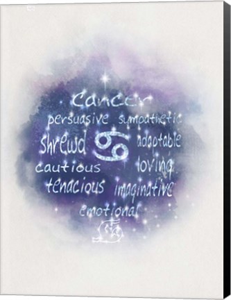 Framed Starlight Astology Cancer Print