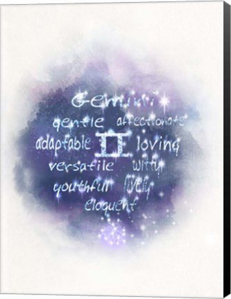 Framed Starlight Astology Gemini Print
