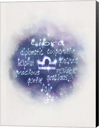Framed Starlight Astology Libra Print