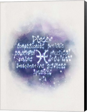 Framed Starlight Astology Pisces Print