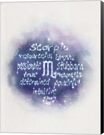 Framed Starlight Astology Scorpio Print