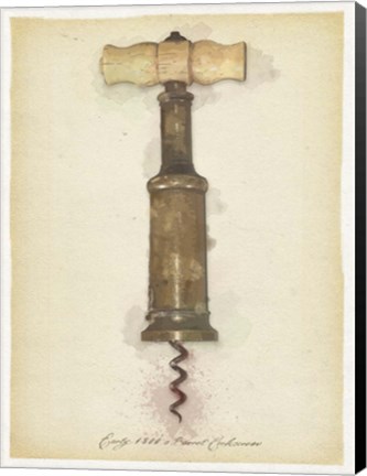 Framed Early1800 Barrel Corkscrew Print