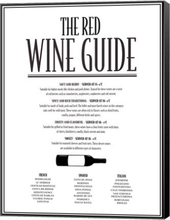 Framed Red Wine Guide Print
