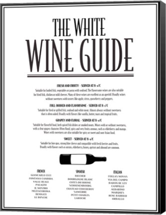 Framed White Wine Guide Print