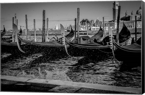 Framed Row of Gondolas 02 Print