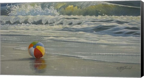 Framed Beach Ball in Surf Print