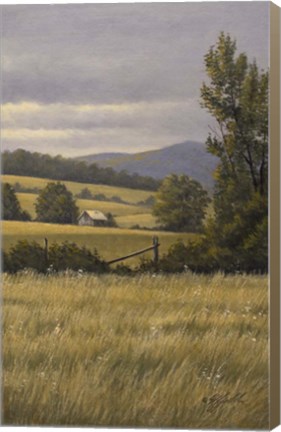 Framed Hayfields Near Arlington Print