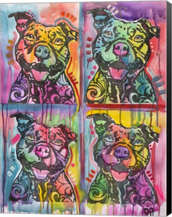 Framed 4 Happy Pitties Print