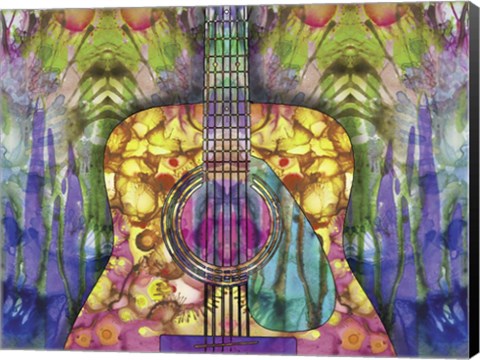 Framed Guitar 2 Print