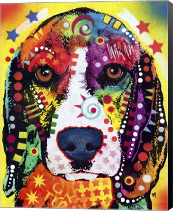 Framed Beagle Face Print