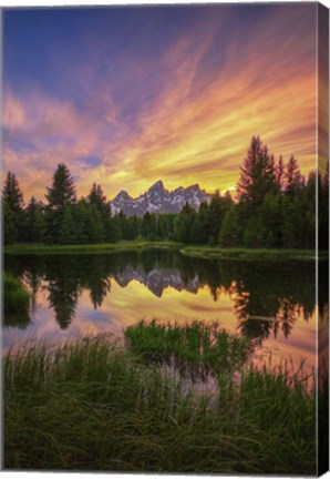 Framed Last Rays Over The Grand Tetons Print