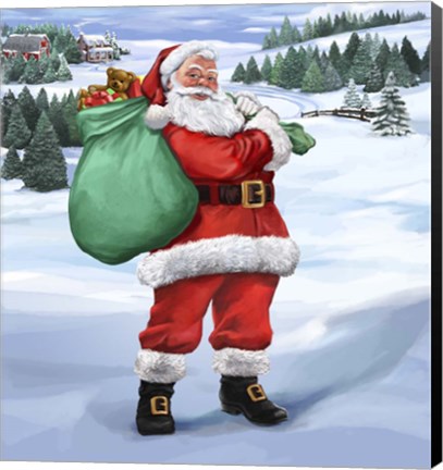 Framed Santa Country Print