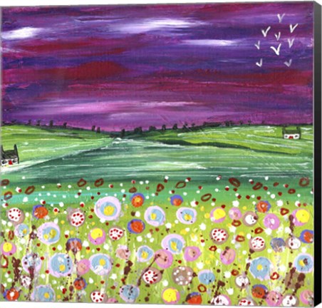 Framed Happy Flowers In Scotland Print