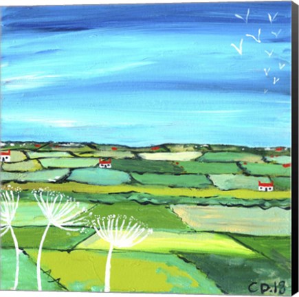 Framed Scotland&#39;s Blue Skies And Alliums Print