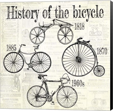 Framed History Of The Bicycle A Print