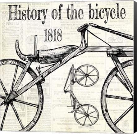 Framed History Of The Bicycle B Print