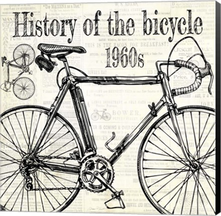 Framed History Of The Bicycle E Print