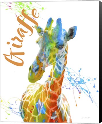 Framed Colorful Safari Animals D Print