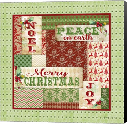 Framed Lovely Patchwork Christmas Print