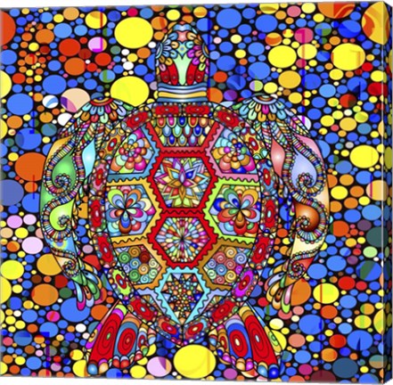 Framed Colorful Turtle Print