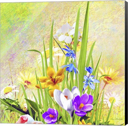 Framed Garden Of Flowers M4 Print