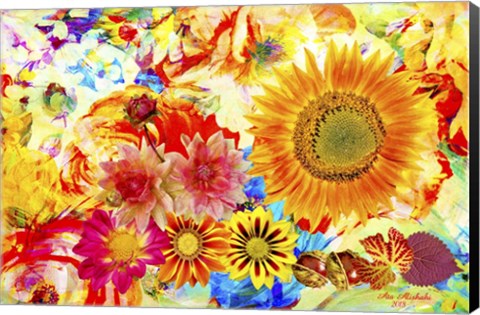 Framed Garden Of Flowers M5 Print