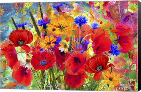 Framed Garden Of Flowers M6 Print