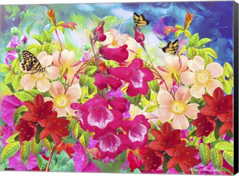 Framed Garden Of Flowers M8 Print