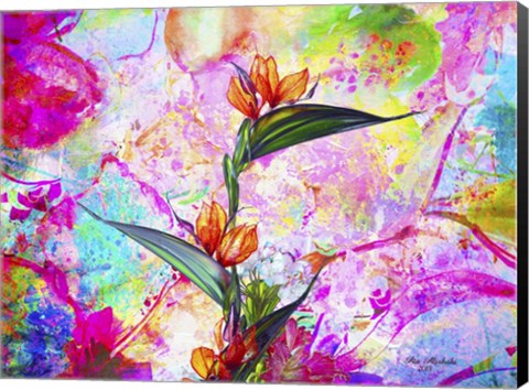 Framed Garden Of Flowers M8A Print