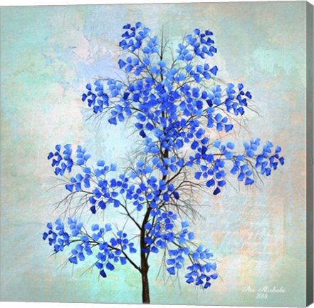 Framed Blue Leaves Print