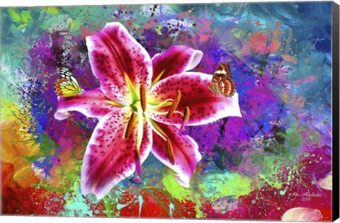 Framed Butterflies Love Flowers Print