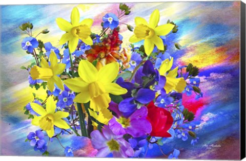 Framed Flowers Design H90 Print