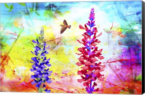 Framed Nature Bird And Flowers 2 Print