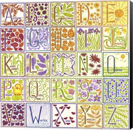 Framed Alphabet Collage 1 Print