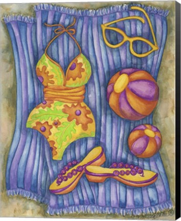 Framed Bathing Suits With Balls Print