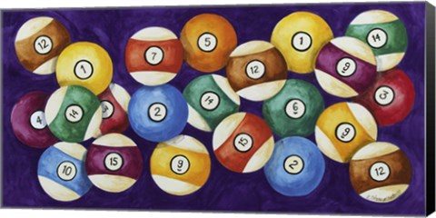 Framed Billiard Balls Print